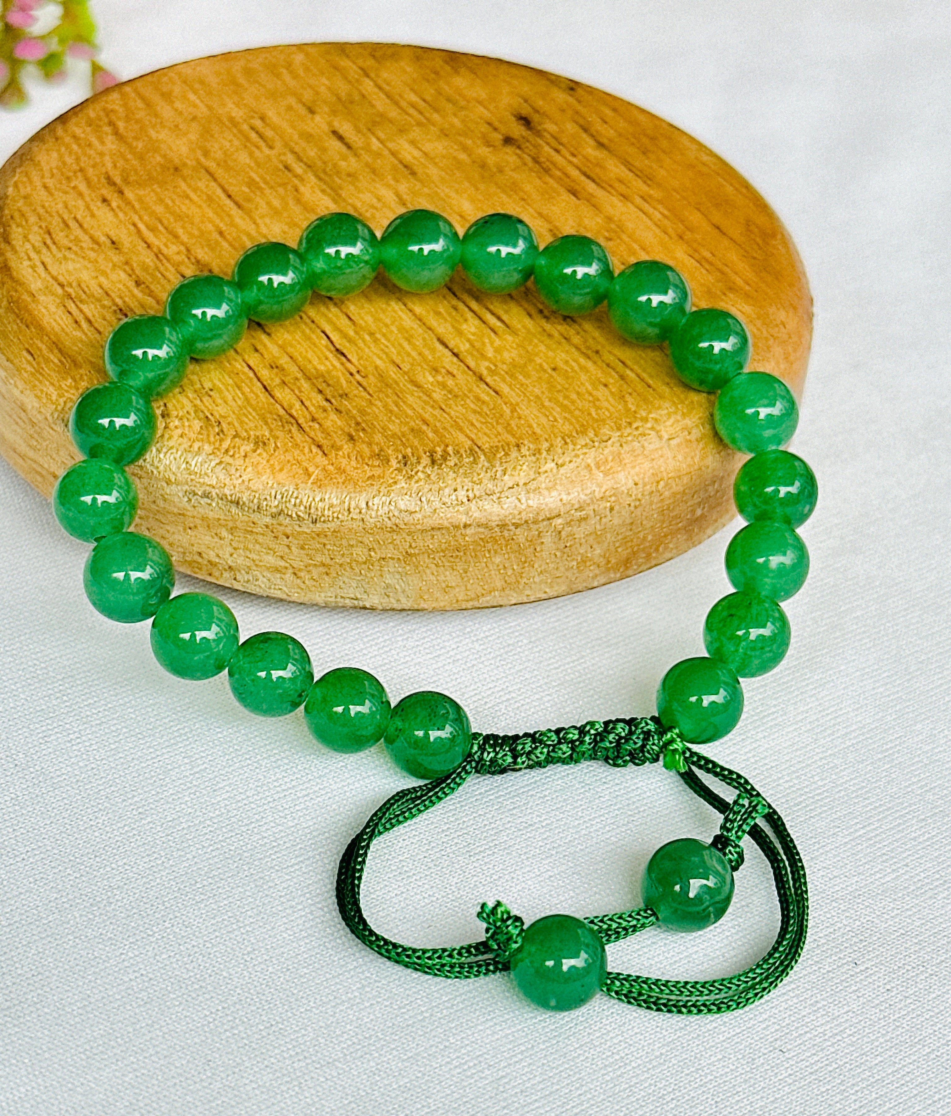 Promotes Wealth Attraction & Money Growth: Green Aventurine Thread Bracelet - Abhimantrit & Certified